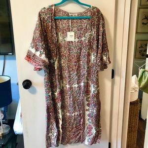 Multi-colored boho style cardigan/duster